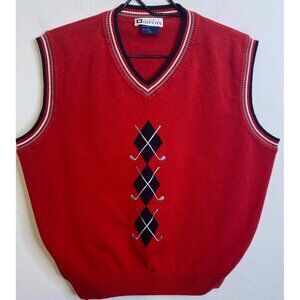 Lady Divots Golf Club Sweater Vest Argyle Diamond Design XL Sleeveless Women